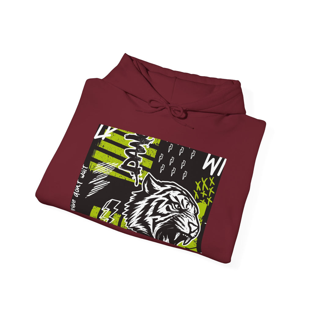 Tiger Graphic Hoodie — Urban Neon Grunge Pullover