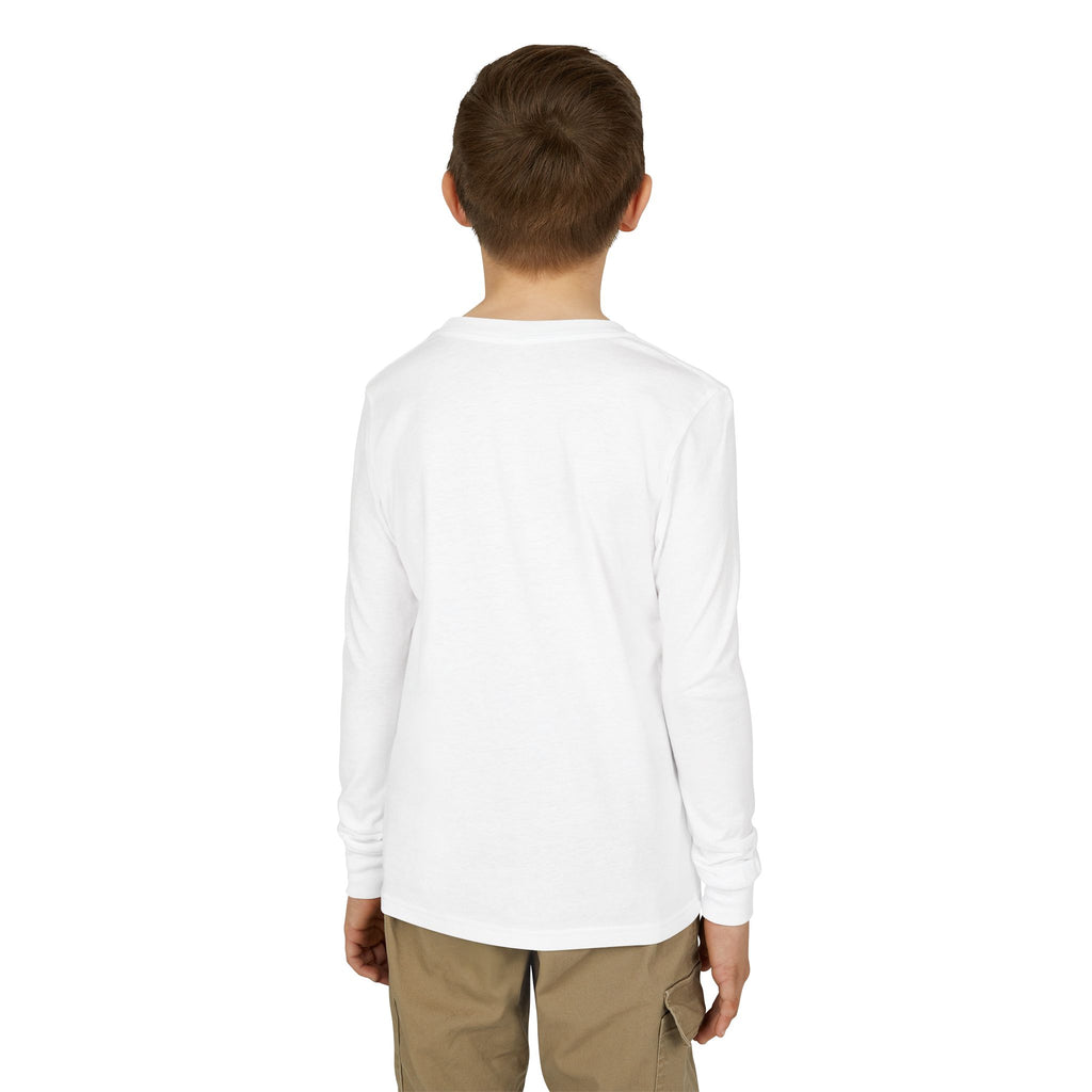 Youth Long Sleeve Tee — Neon Comet Stripe Graphic