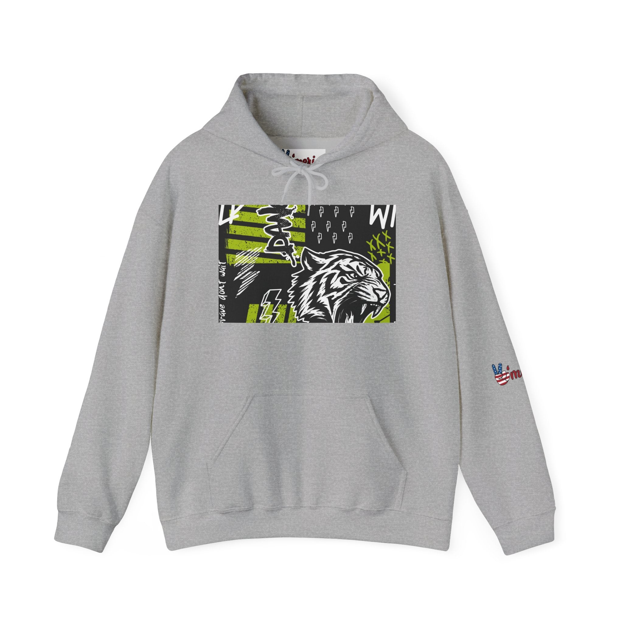 Tiger Graphic Hoodie — Urban Neon Grunge Pullover