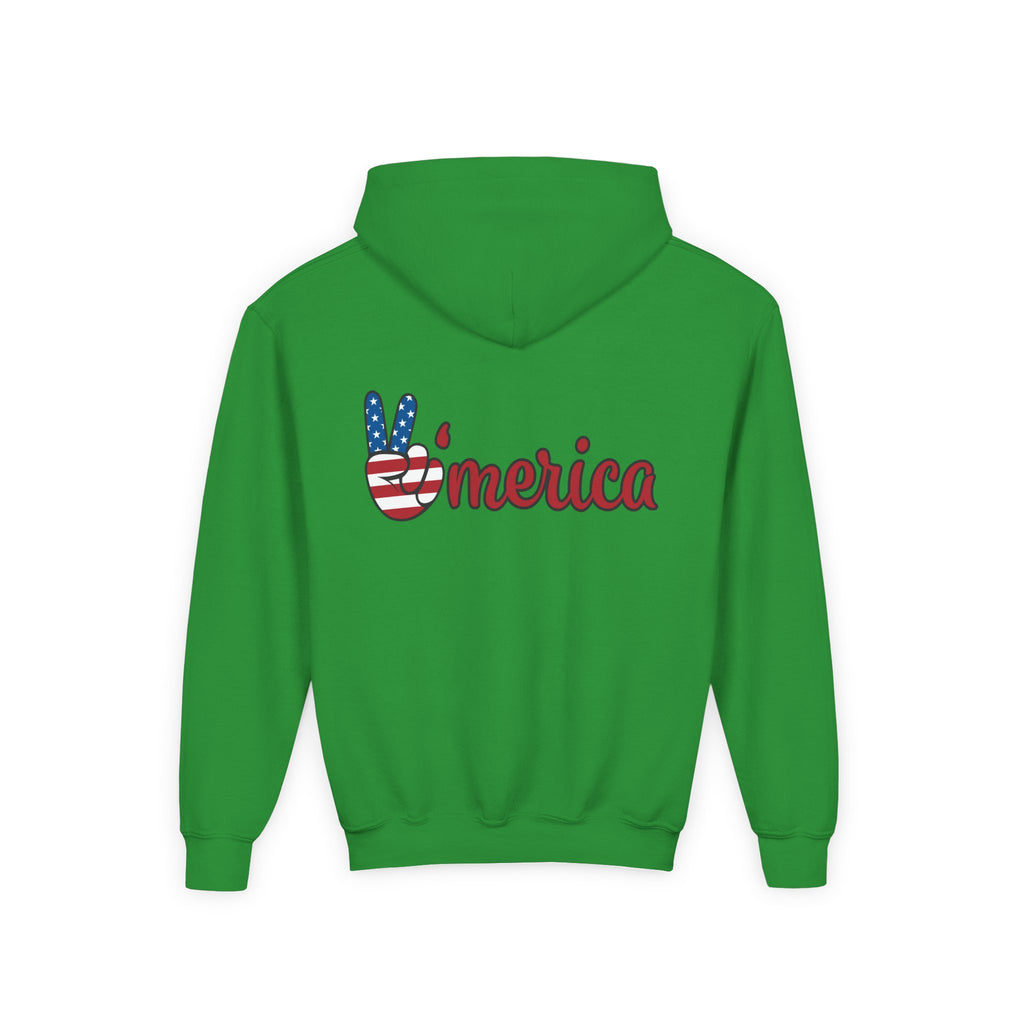 Youth Love & Peace Hoodie - Patriotic American Style