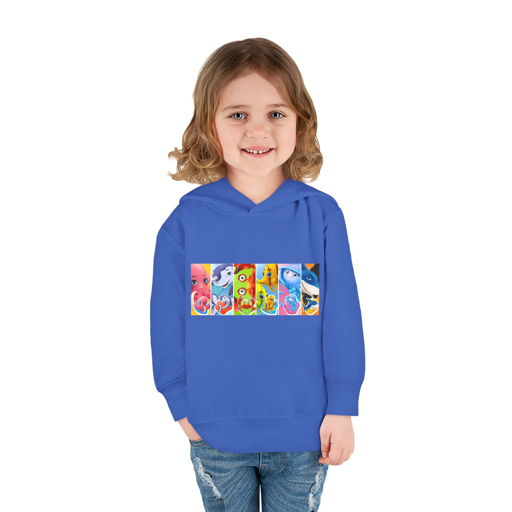 Toddler Hoodie — Colorful Cartoon Animal Collage Pullover