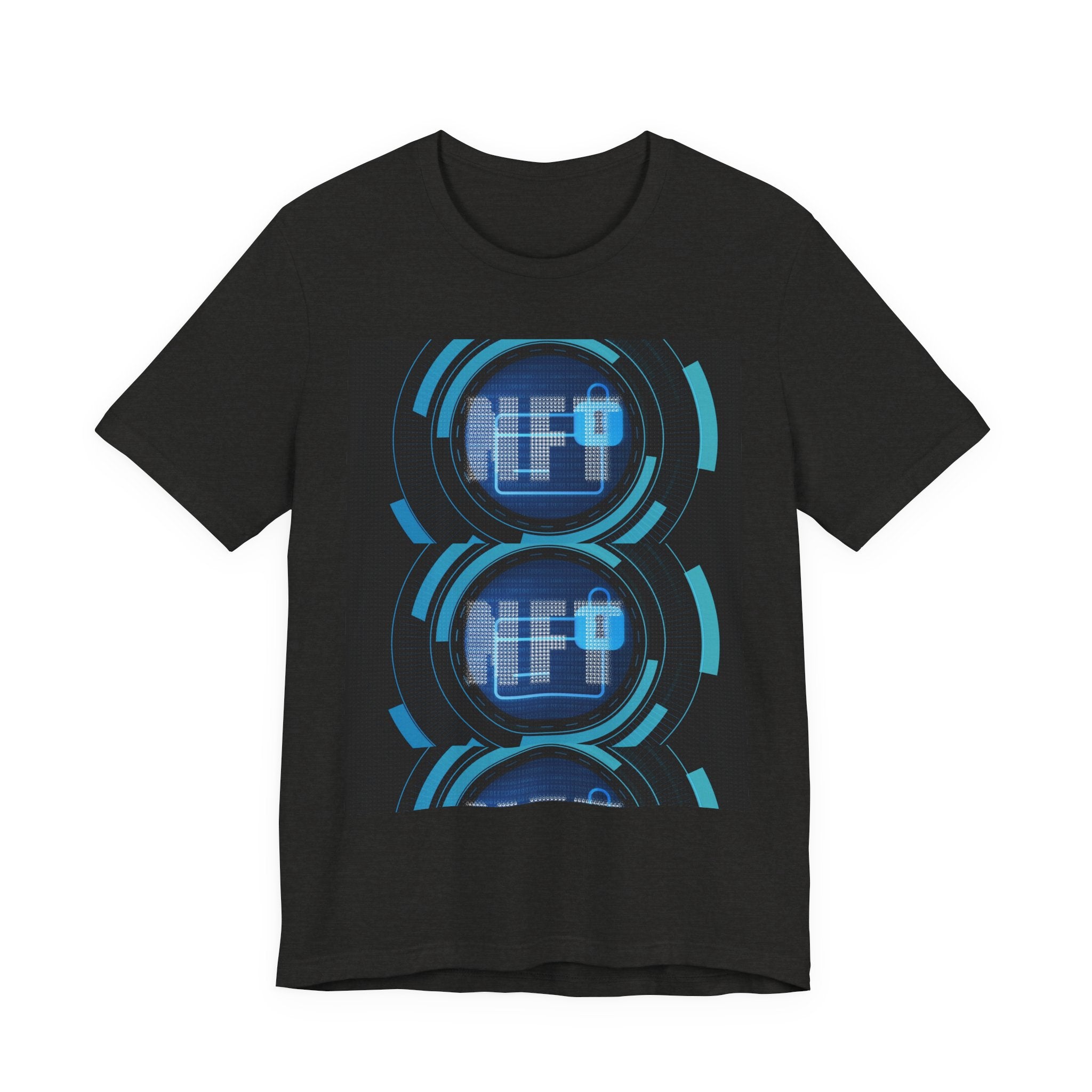 Tech Circuit Tee — Futuristic Blue Digital Graphic T-Shirt