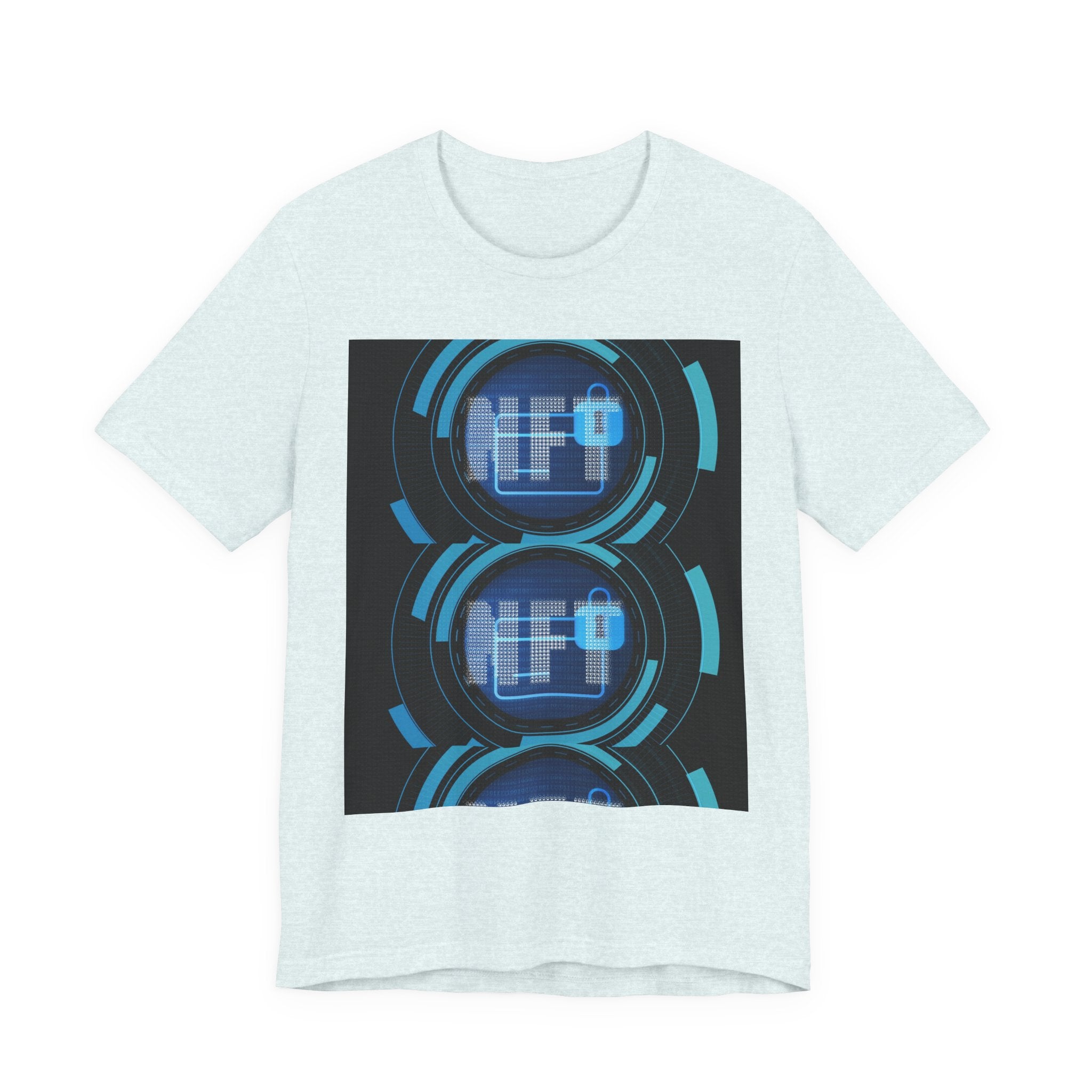 Tech Circuit Tee — Futuristic Blue Digital Graphic T-Shirt