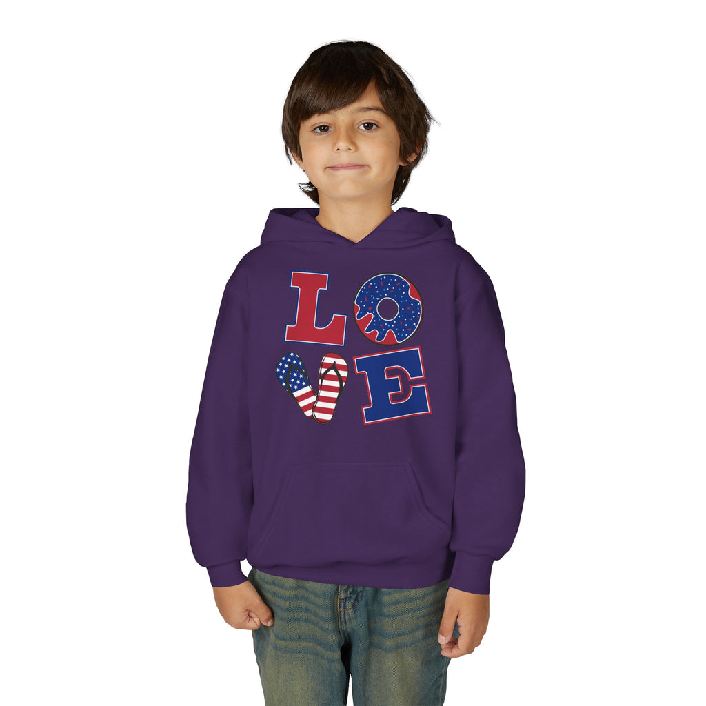 Youth Love & Peace Hoodie - Patriotic American Style