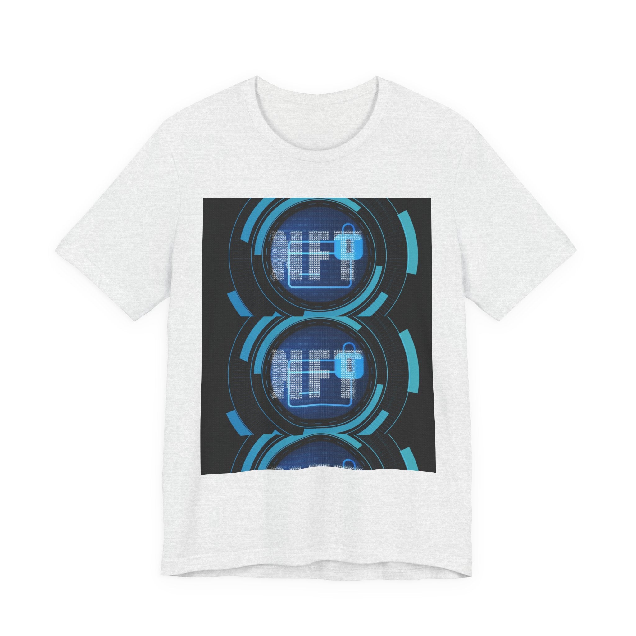 Tech Circuit Tee — Futuristic Blue Digital Graphic T-Shirt