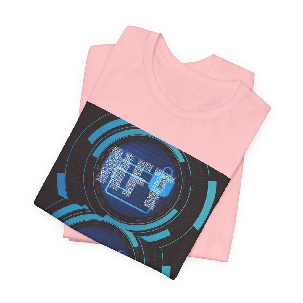 Tech Circuit Tee — Futuristic Blue Digital Graphic T-Shirt