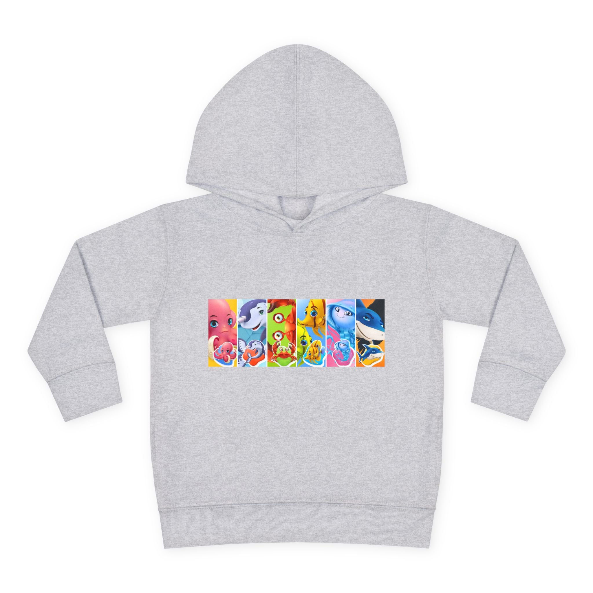 Toddler Hoodie — Colorful Cartoon Animal Collage Pullover
