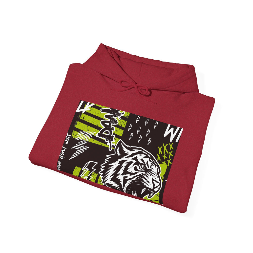 Tiger Graphic Hoodie — Urban Neon Grunge Pullover