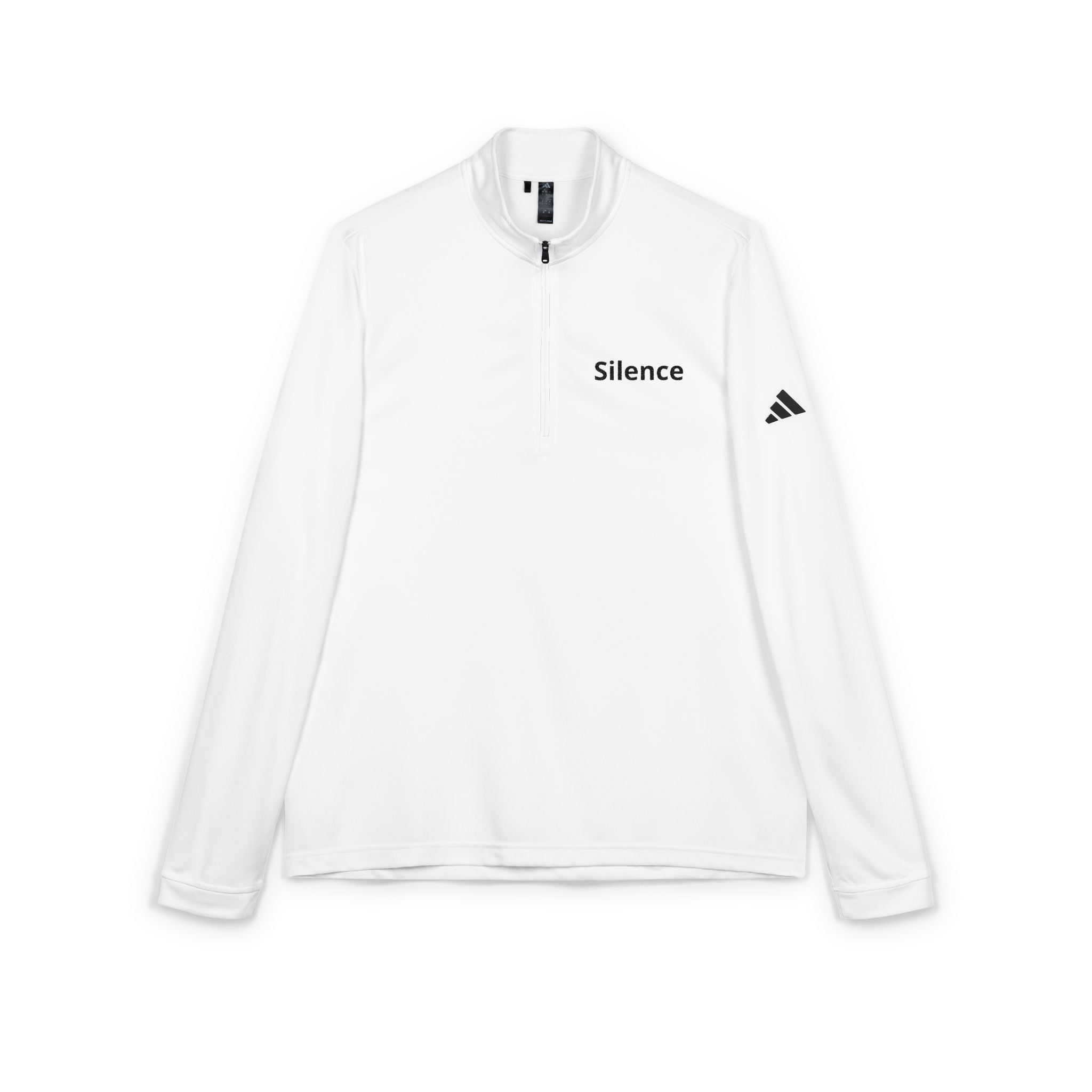 Silence Embroidered Quarter-Zip Pullover