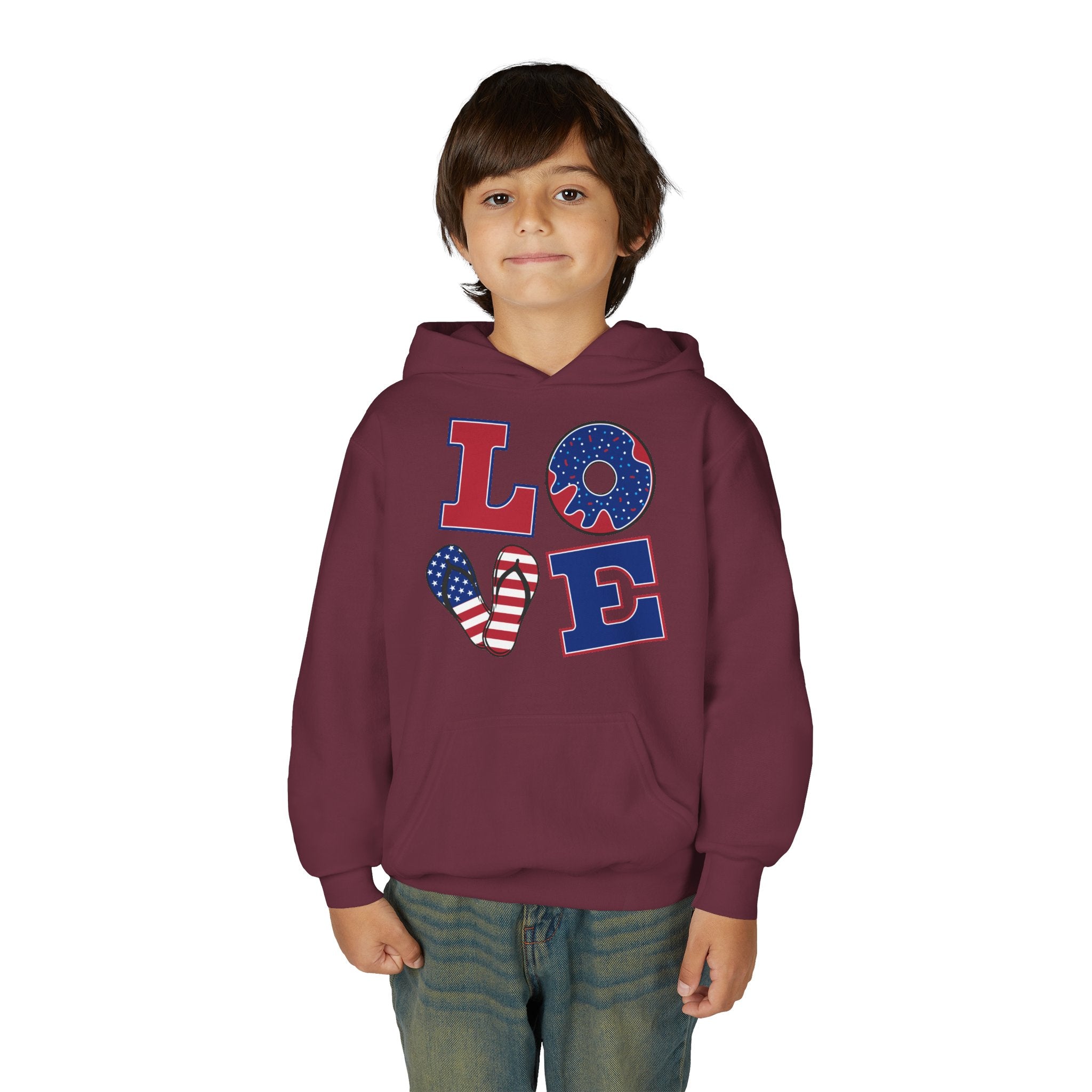 Youth Love & Peace Hoodie - Patriotic American Style