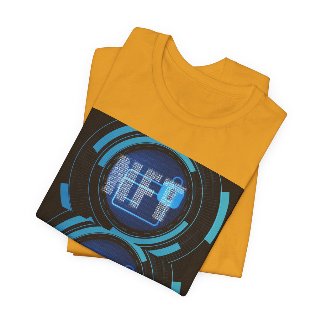 Tech Circuit Tee — Futuristic Blue Digital Graphic T-Shirt