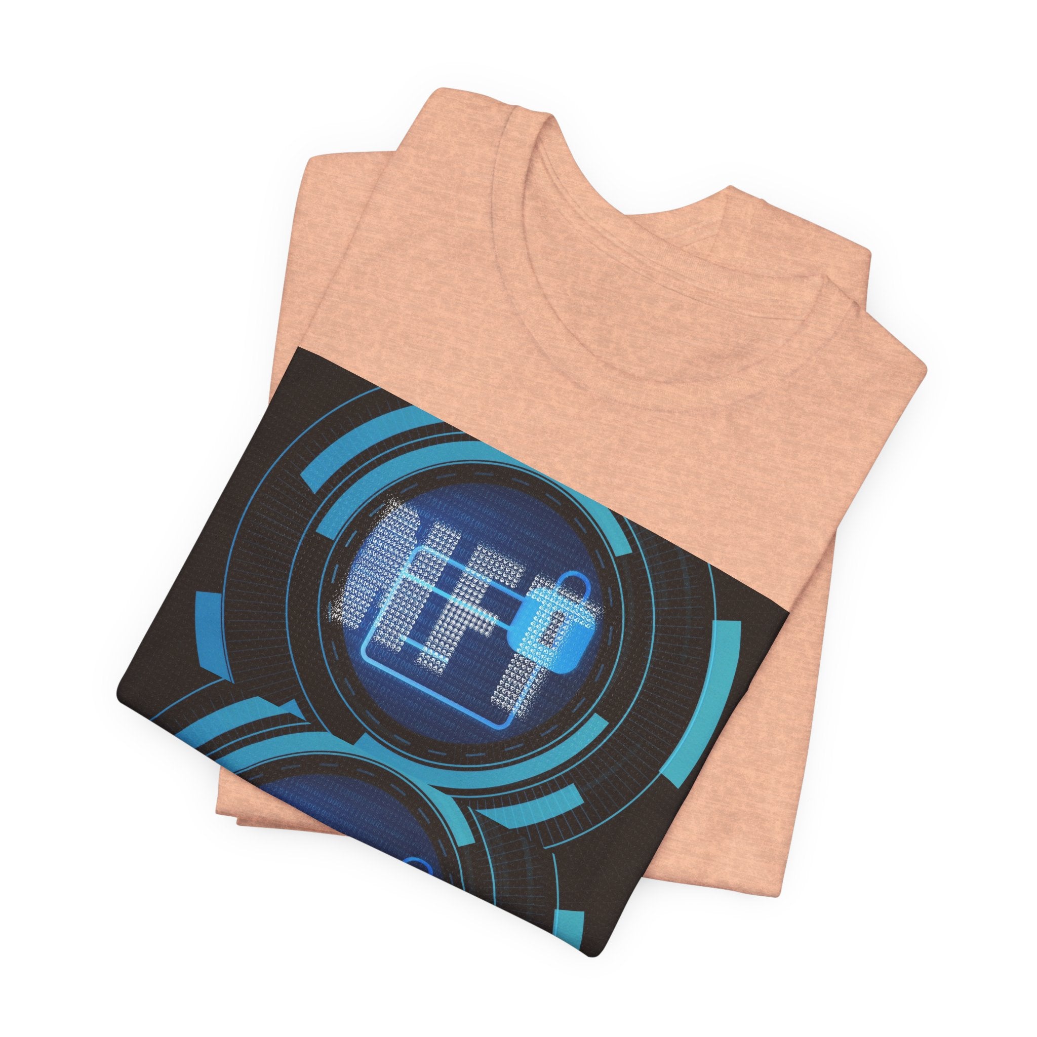 Tech Circuit Tee — Futuristic Blue Digital Graphic T-Shirt
