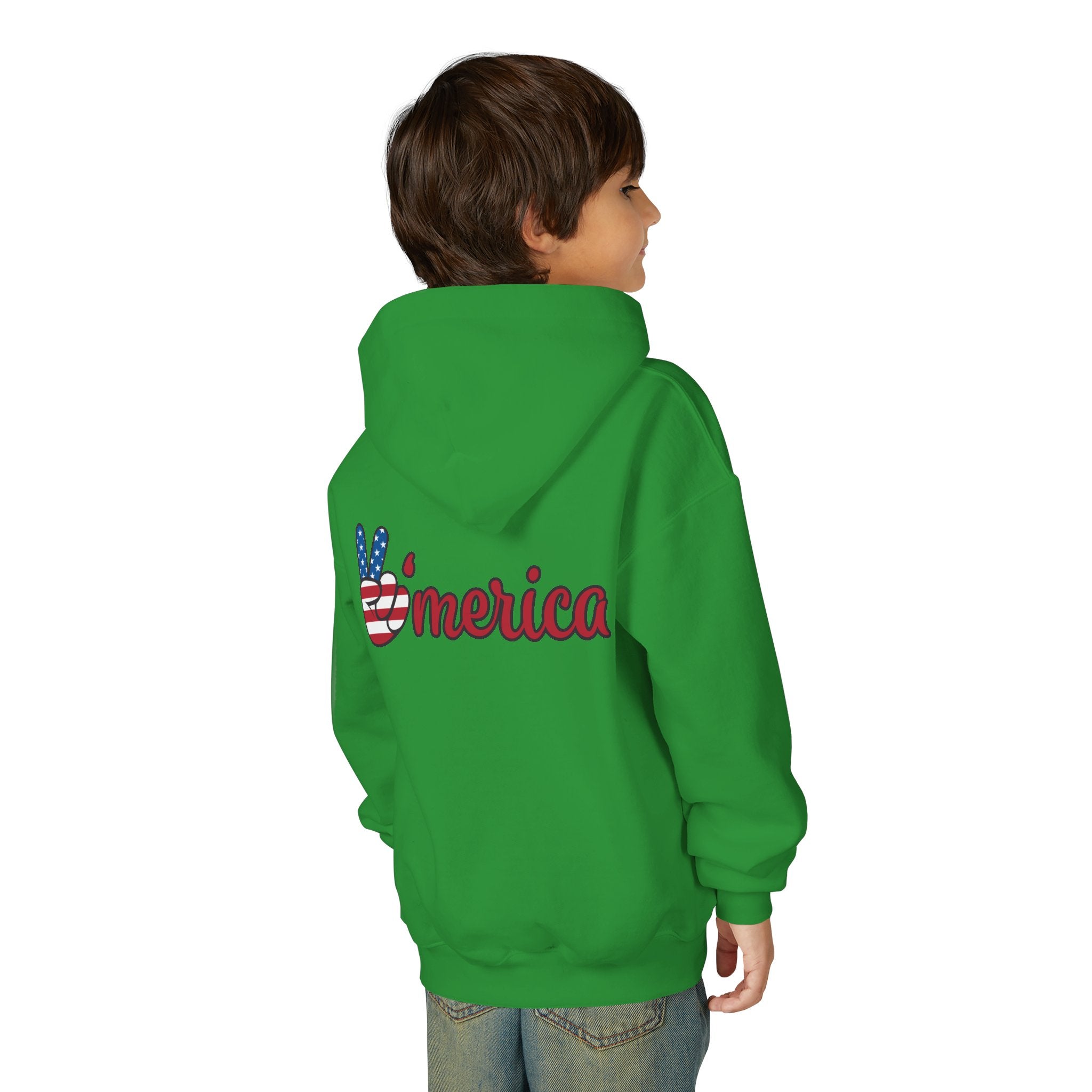 Youth Love & Peace Hoodie - Patriotic American Style