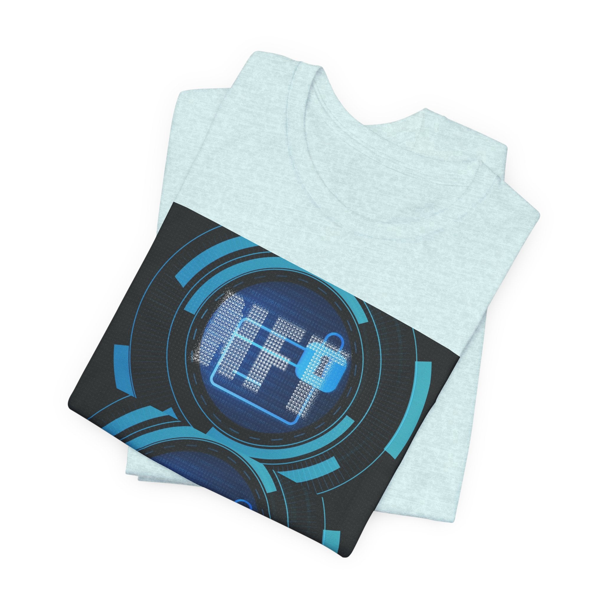 Tech Circuit Tee — Futuristic Blue Digital Graphic T-Shirt
