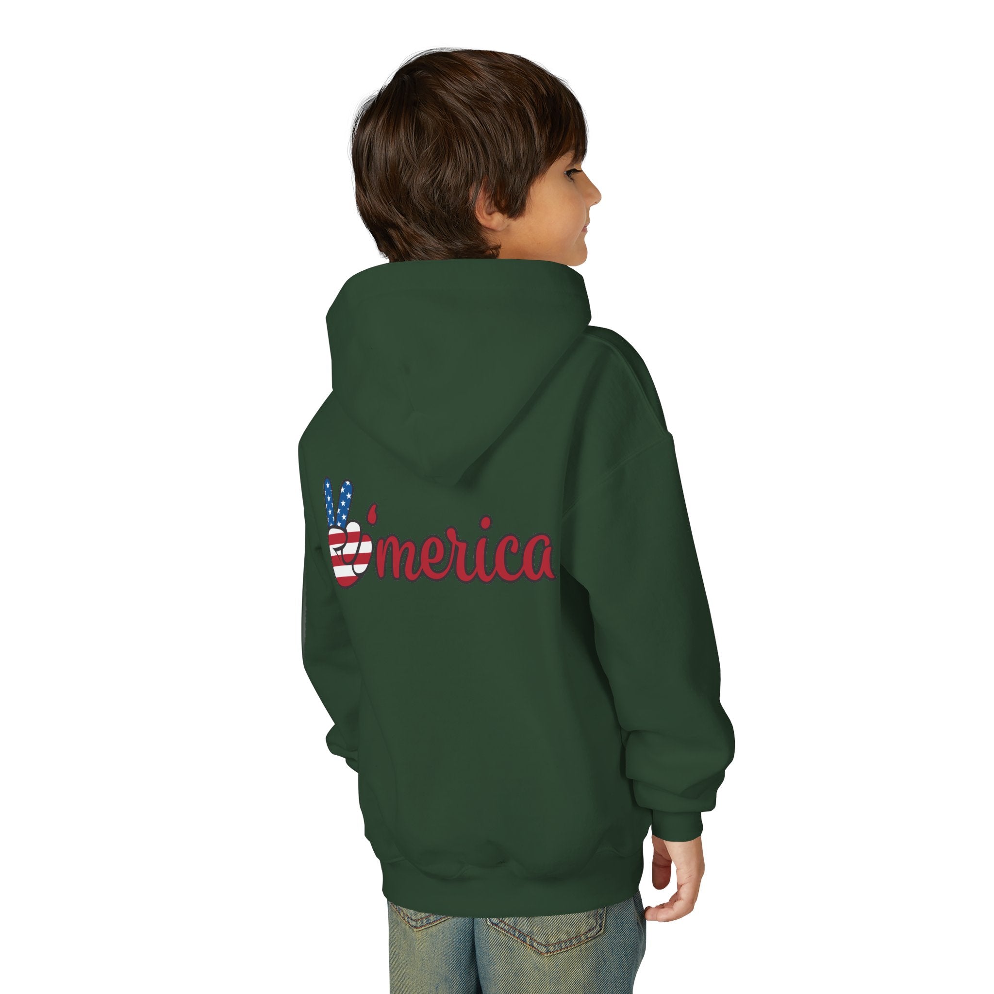 Youth Love & Peace Hoodie - Patriotic American Style