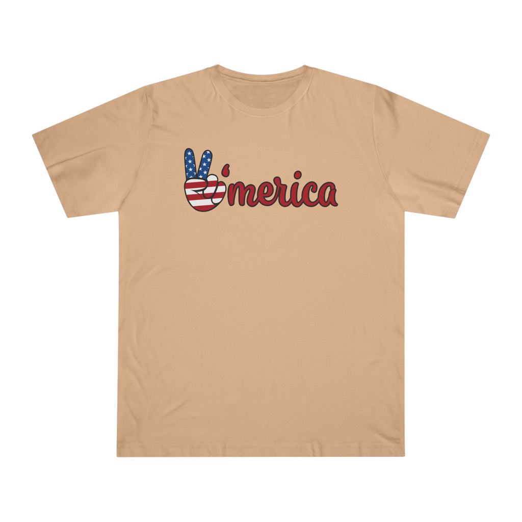 Peaceful America Unisex Deluxe T-Shirt - Casual Patriotic Tee