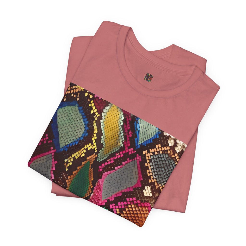 Colorful Snake Skin Print T-Shirt