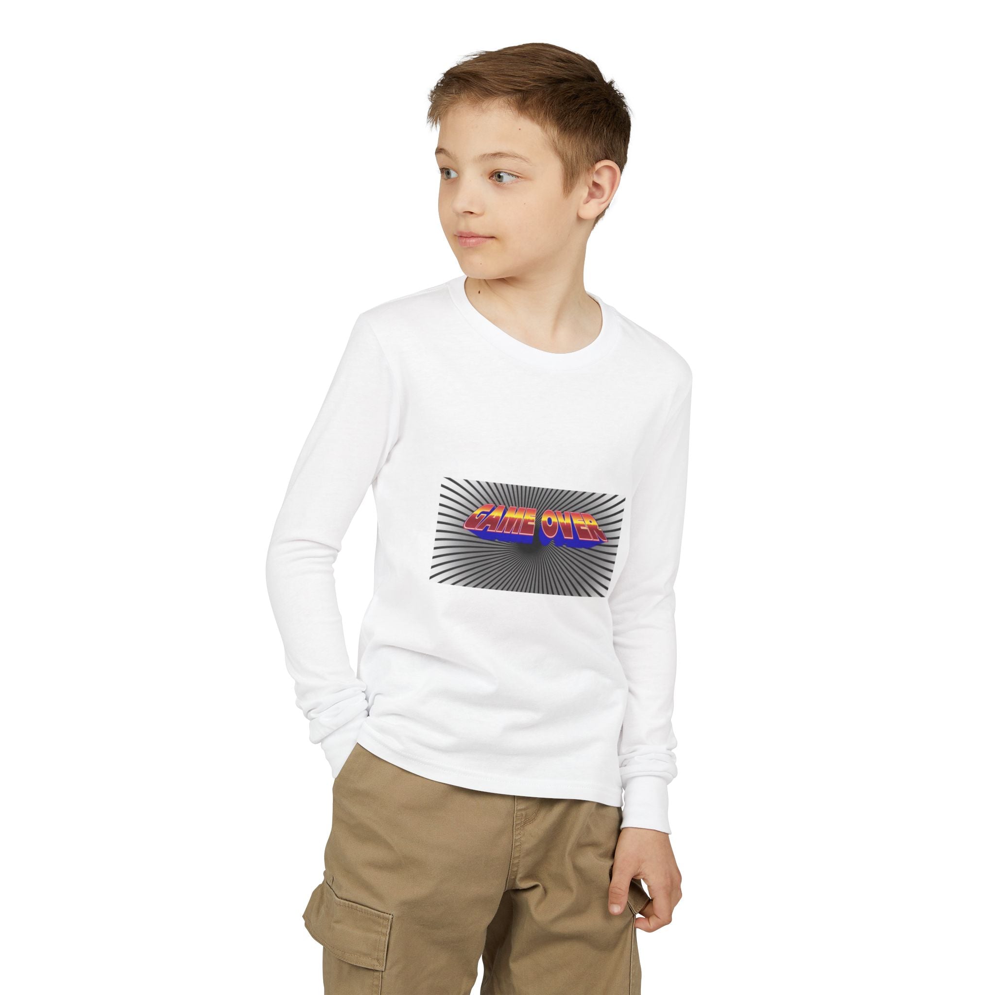 Youth Long Sleeve Tee — "Game Over" Retro Graphic