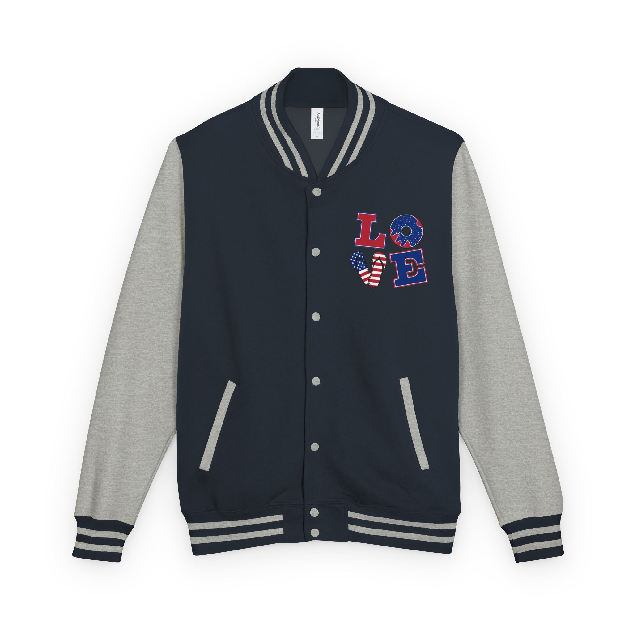 Patriotic 'LOVE' Letterman Jacket - Americana Varsity Jacket