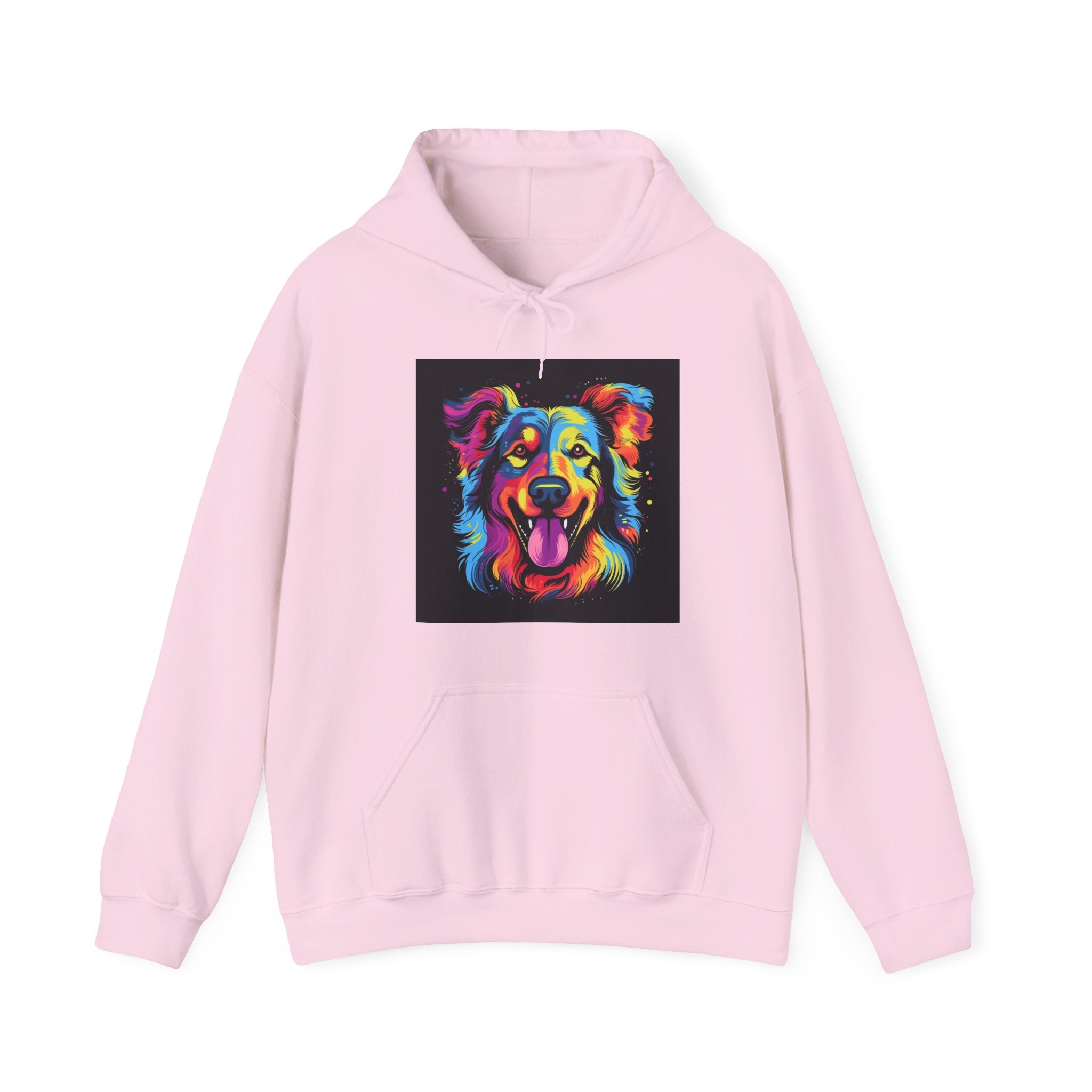 Colorful Pop Art Dog Hoodie — Vibrant Rainbow Canine Portrait Sweatshirt