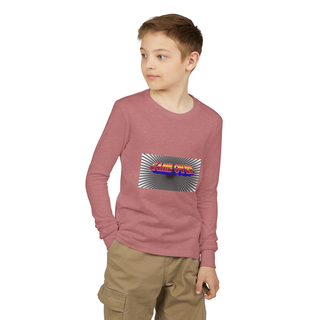 Youth Long Sleeve Tee — "Game Over" Retro Graphic