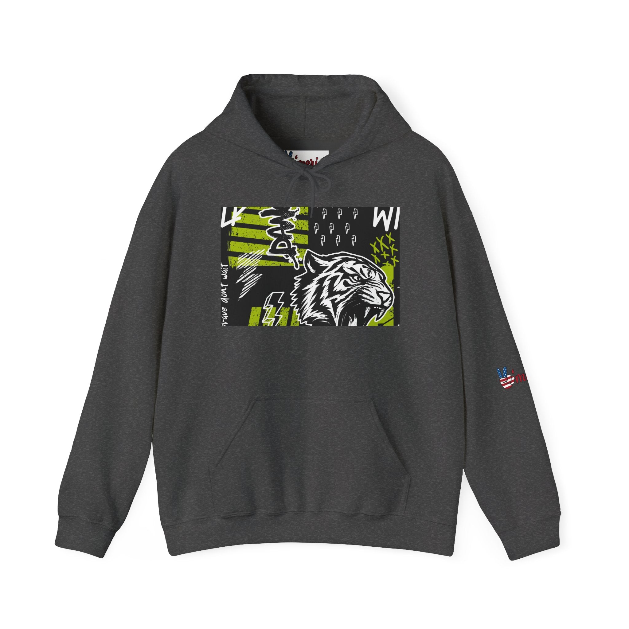 Tiger Graphic Hoodie — Urban Neon Grunge Pullover