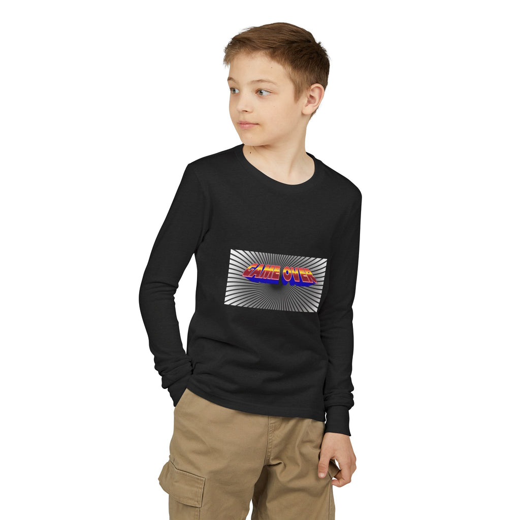 Youth Long Sleeve Tee — "Game Over" Retro Graphic