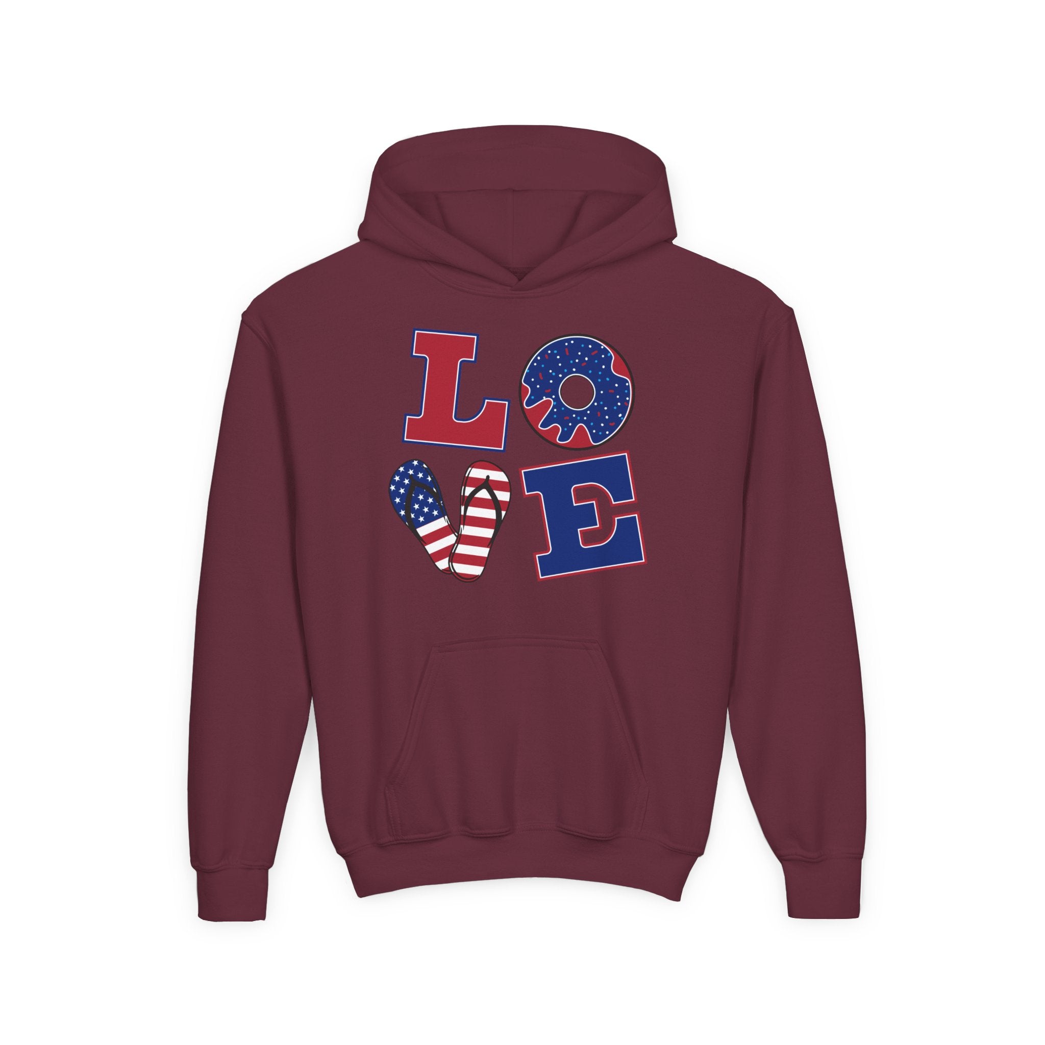 Youth Love & Peace Hoodie - Patriotic American Style