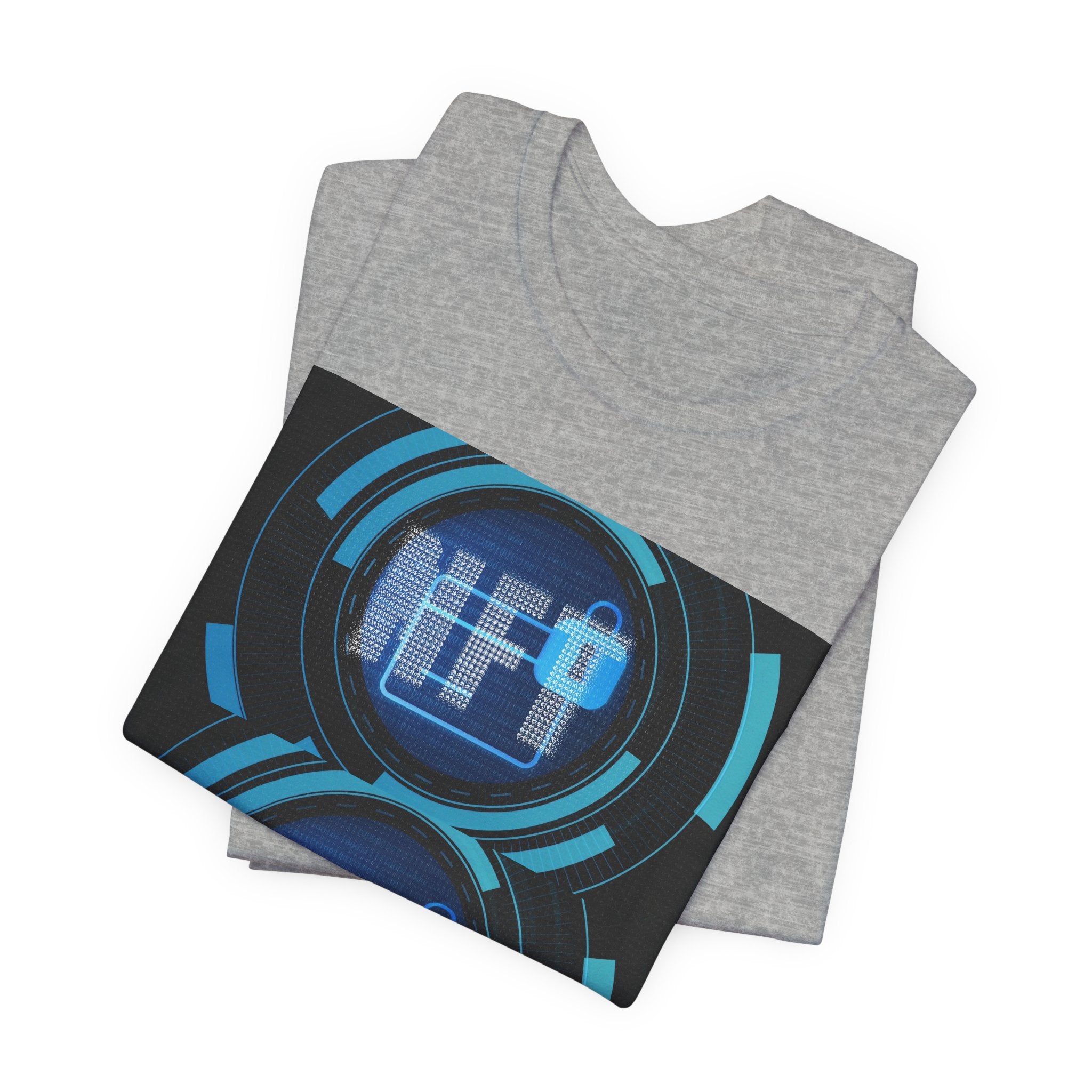 Tech Circuit Tee — Futuristic Blue Digital Graphic T-Shirt