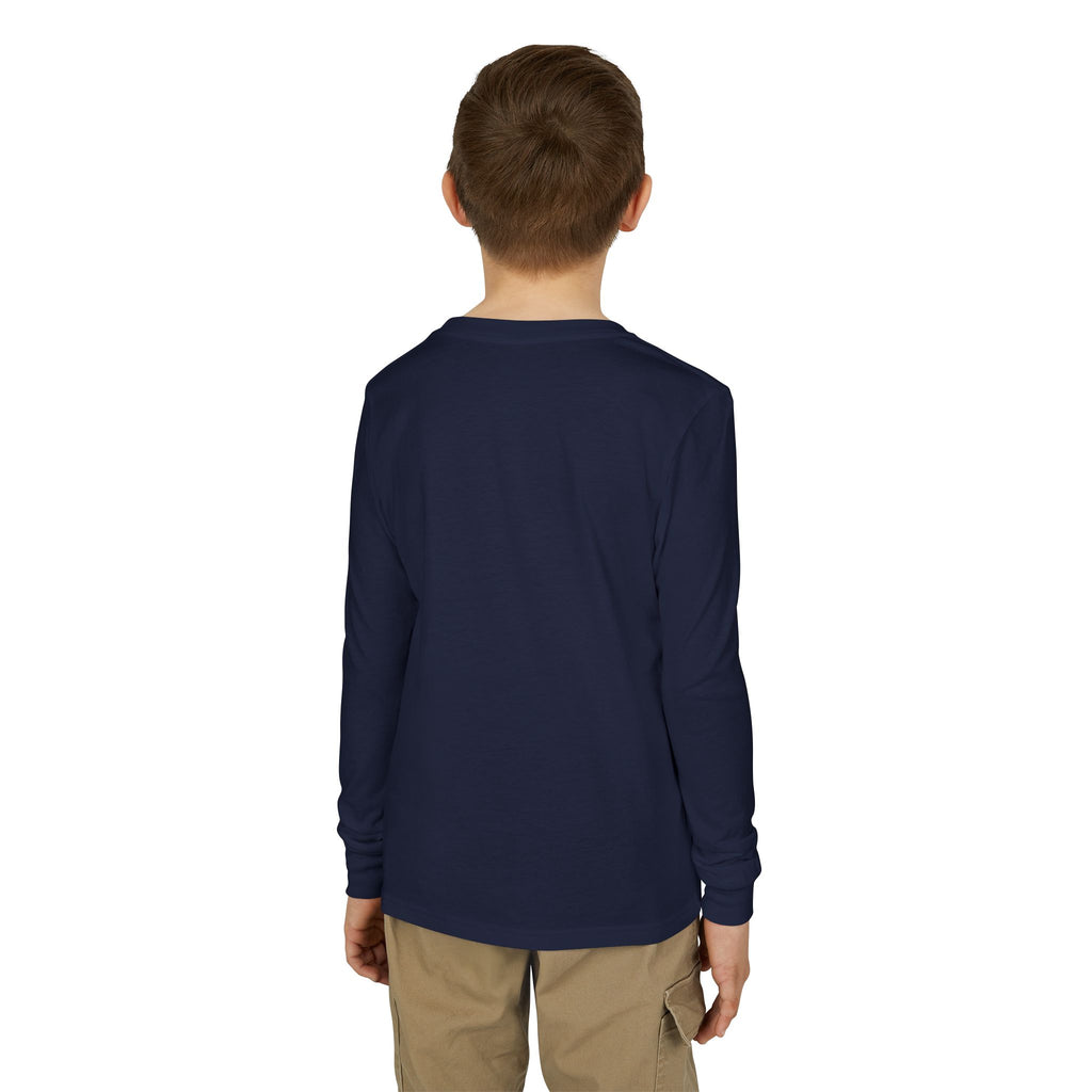 Youth Long Sleeve Tee — Neon Comet Stripe Graphic