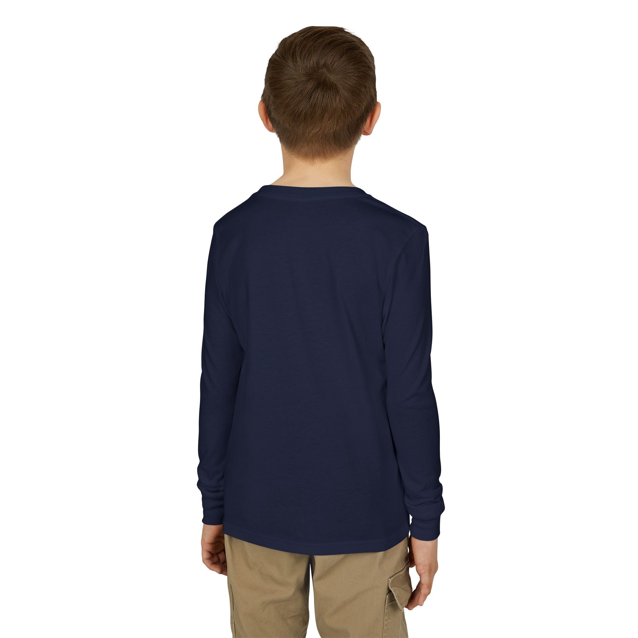 Youth Long Sleeve Tee — Neon Comet Stripe Graphic