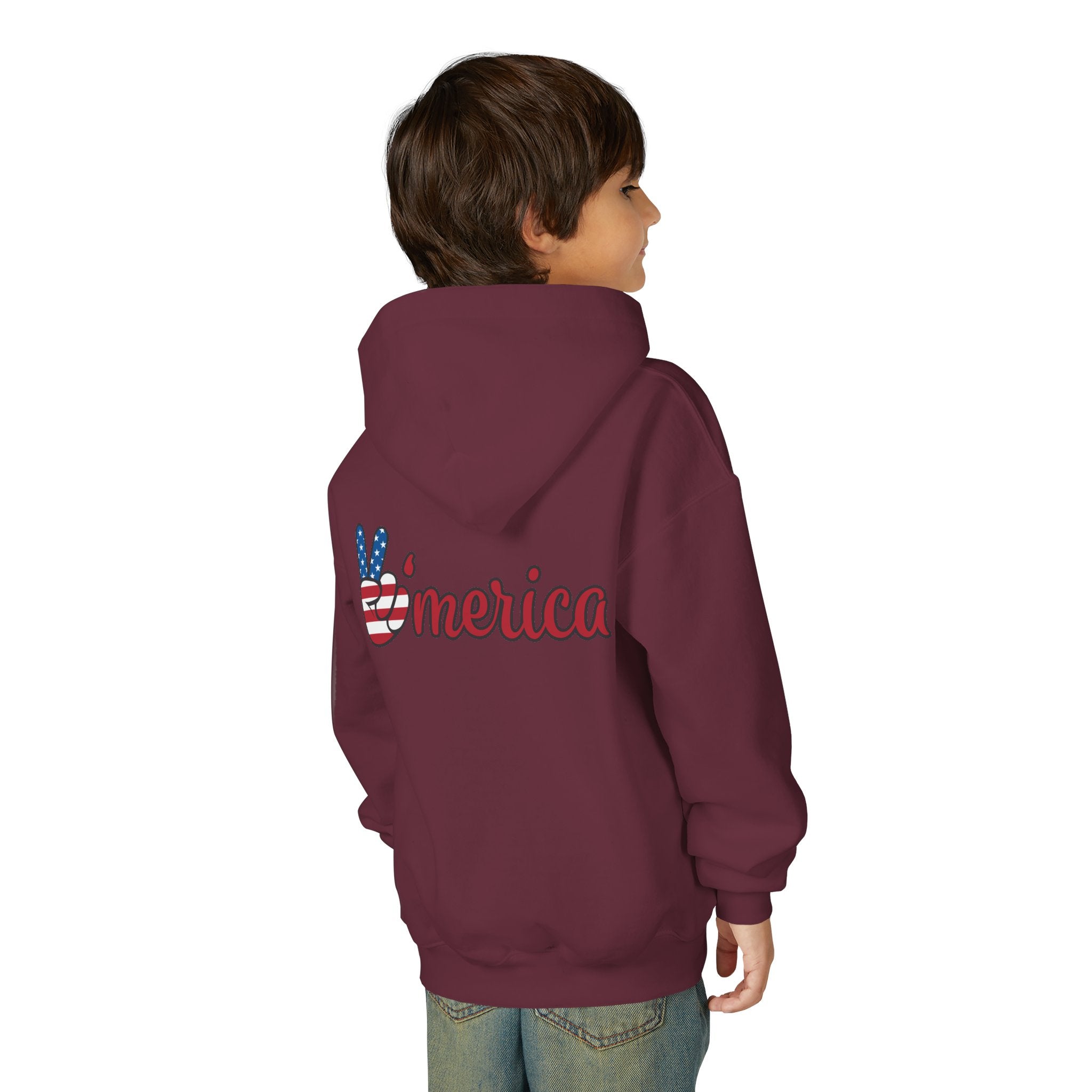Youth Love & Peace Hoodie - Patriotic American Style