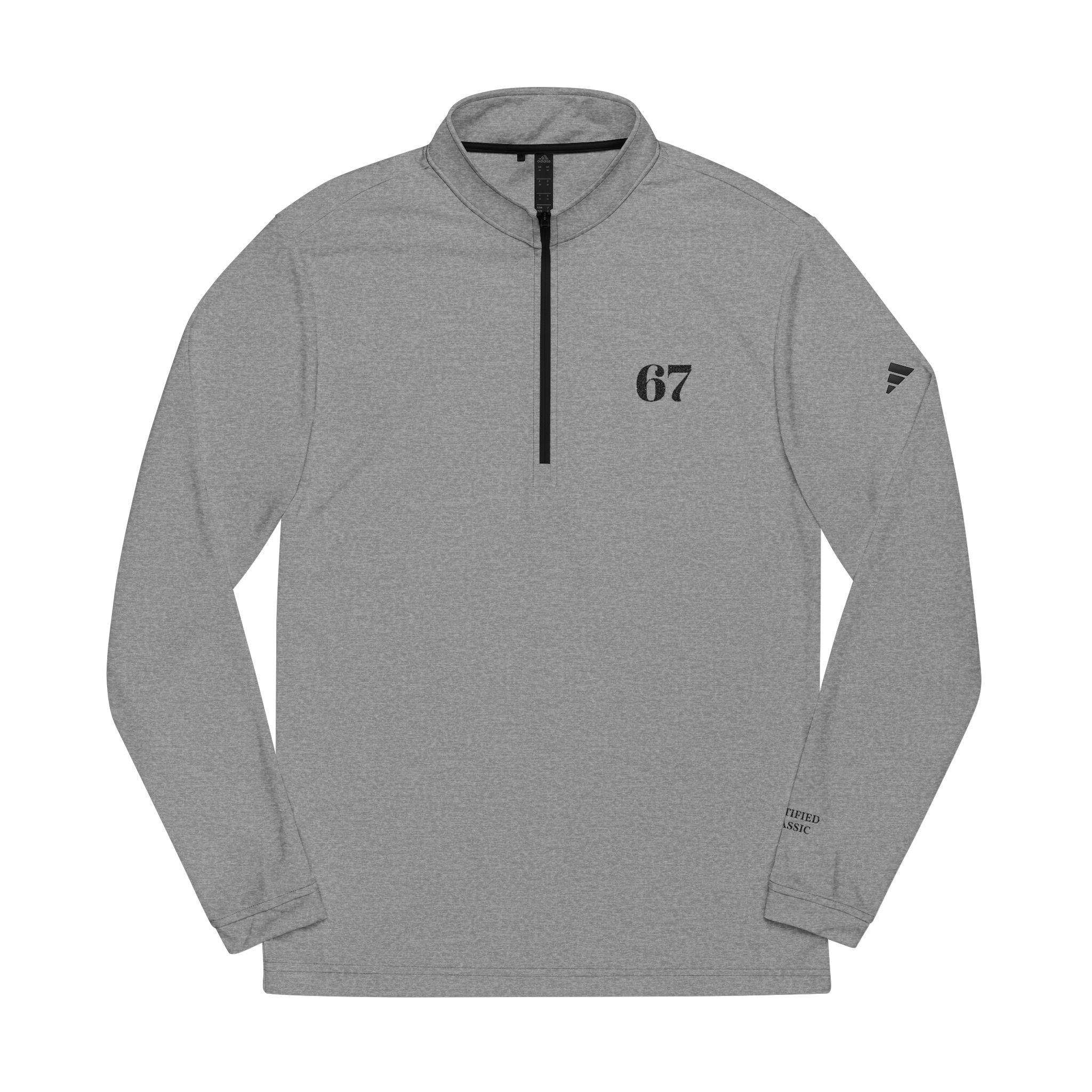 Embroidered '67' adidas Quarter-Zip Pullover — Lightweight Athletic Top