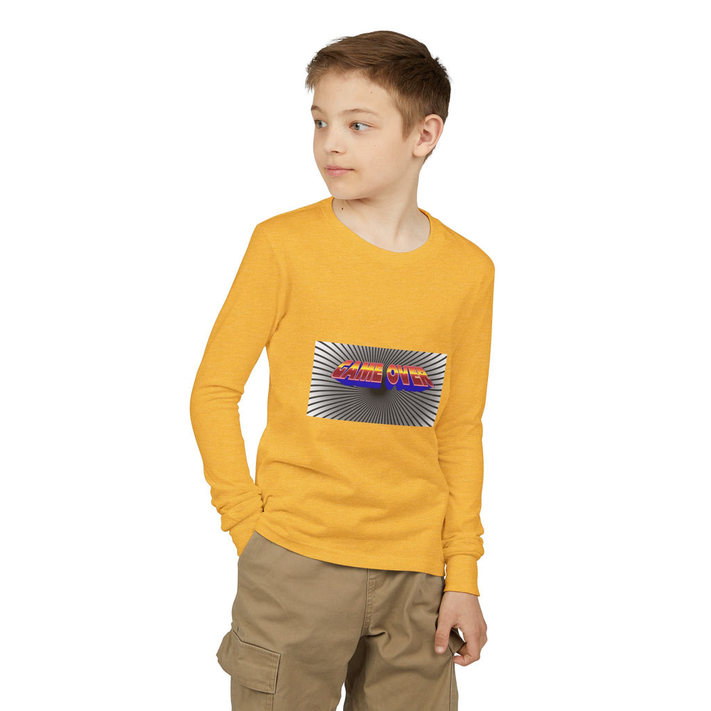 Youth Long Sleeve Tee — "Game Over" Retro Graphic