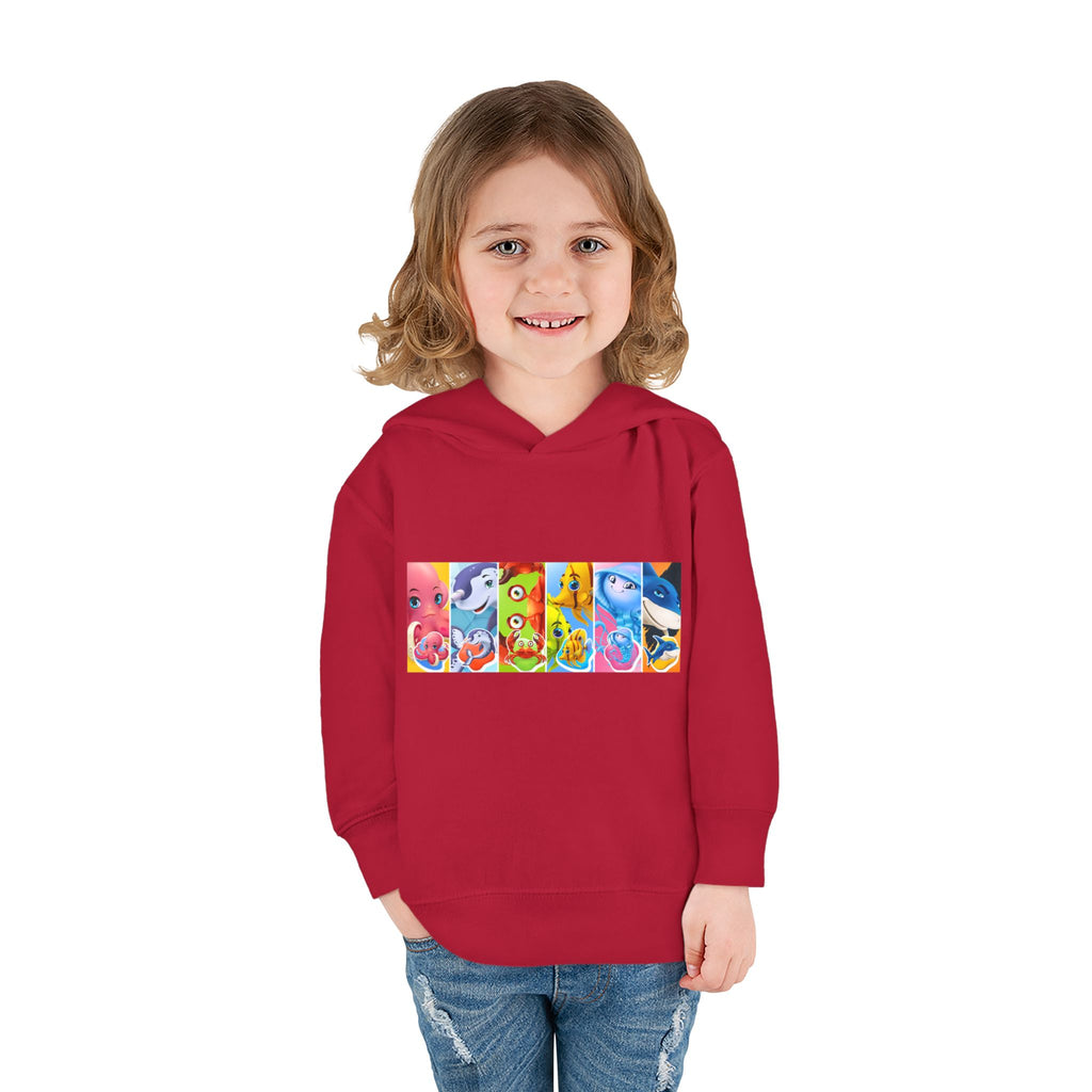Toddler Hoodie — Colorful Cartoon Animal Collage Pullover