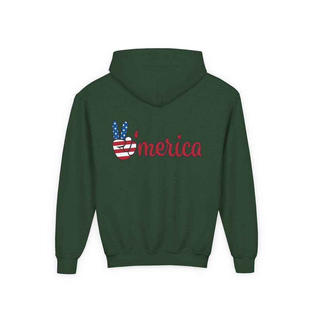 Youth Love & Peace Hoodie - Patriotic American Style