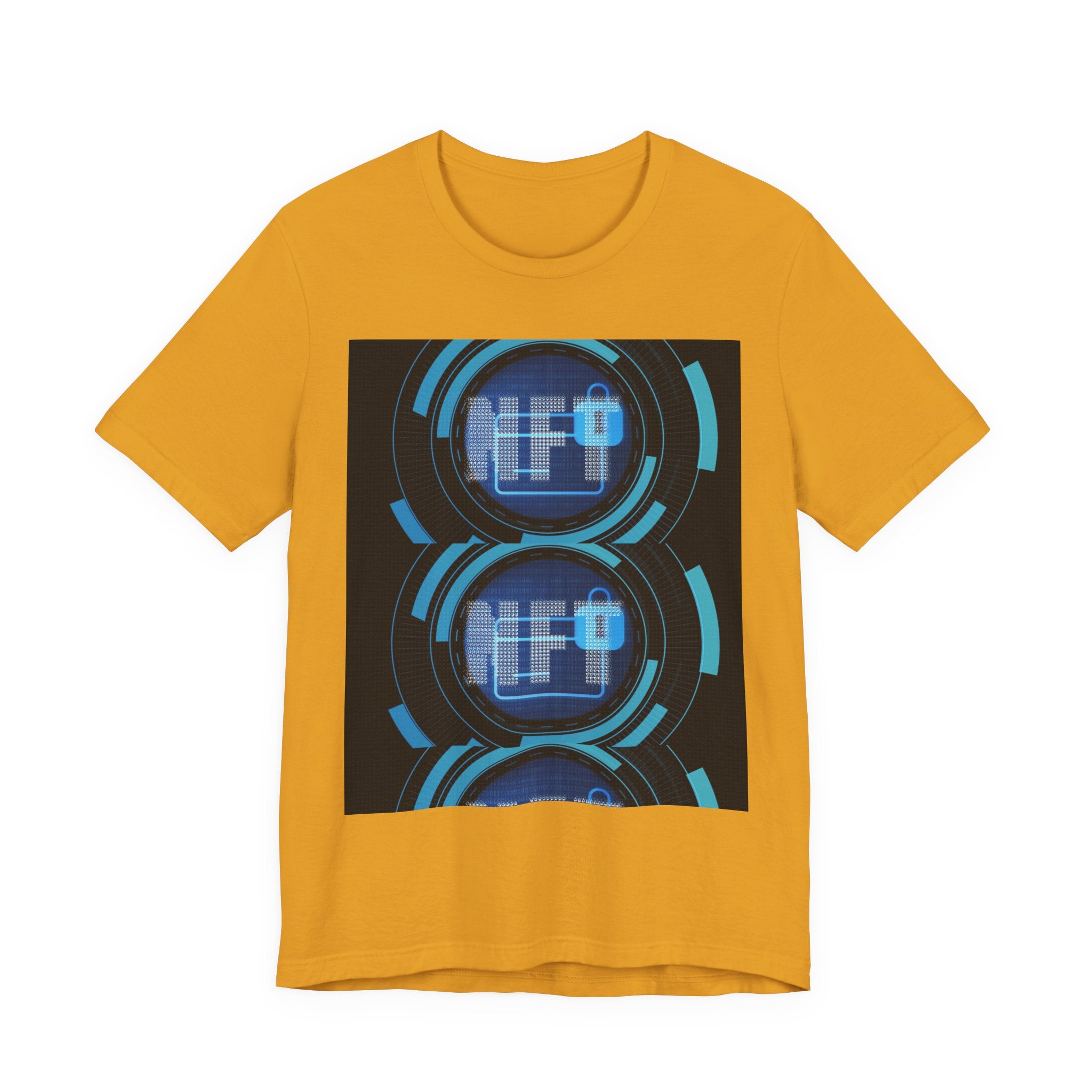 Tech Circuit Tee — Futuristic Blue Digital Graphic T-Shirt