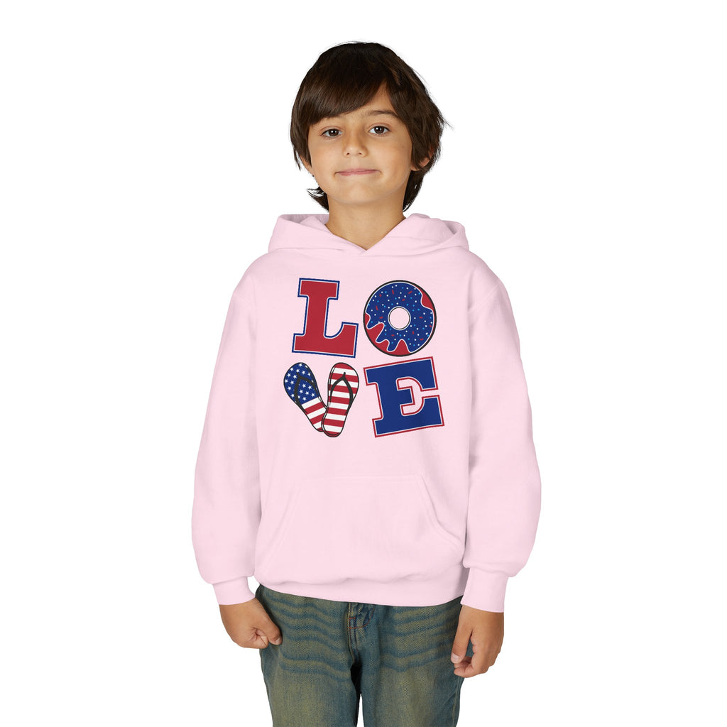Youth Love & Peace Hoodie - Patriotic American Style