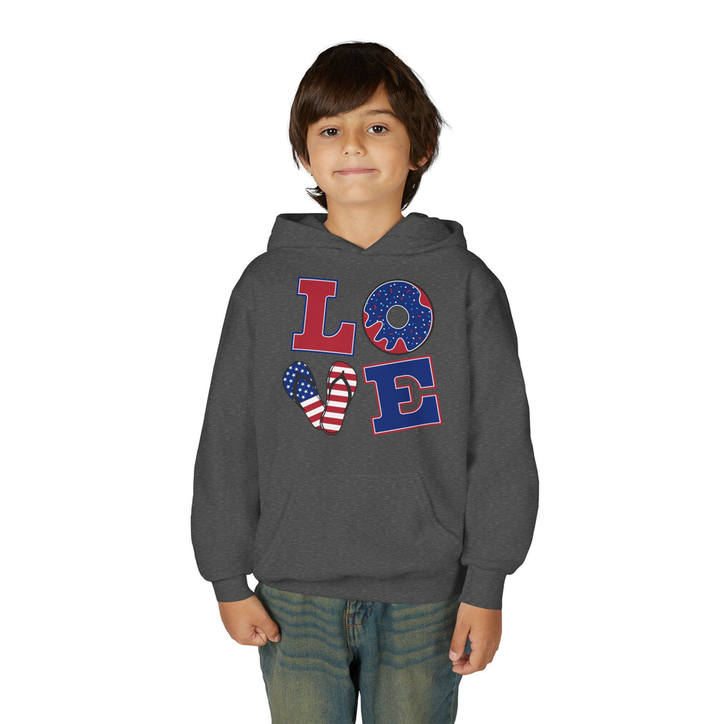 Youth Love & Peace Hoodie - Patriotic American Style