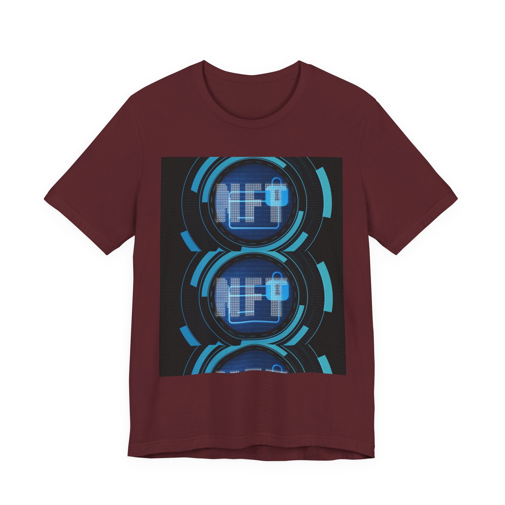 Tech Circuit Tee — Futuristic Blue Digital Graphic T-Shirt