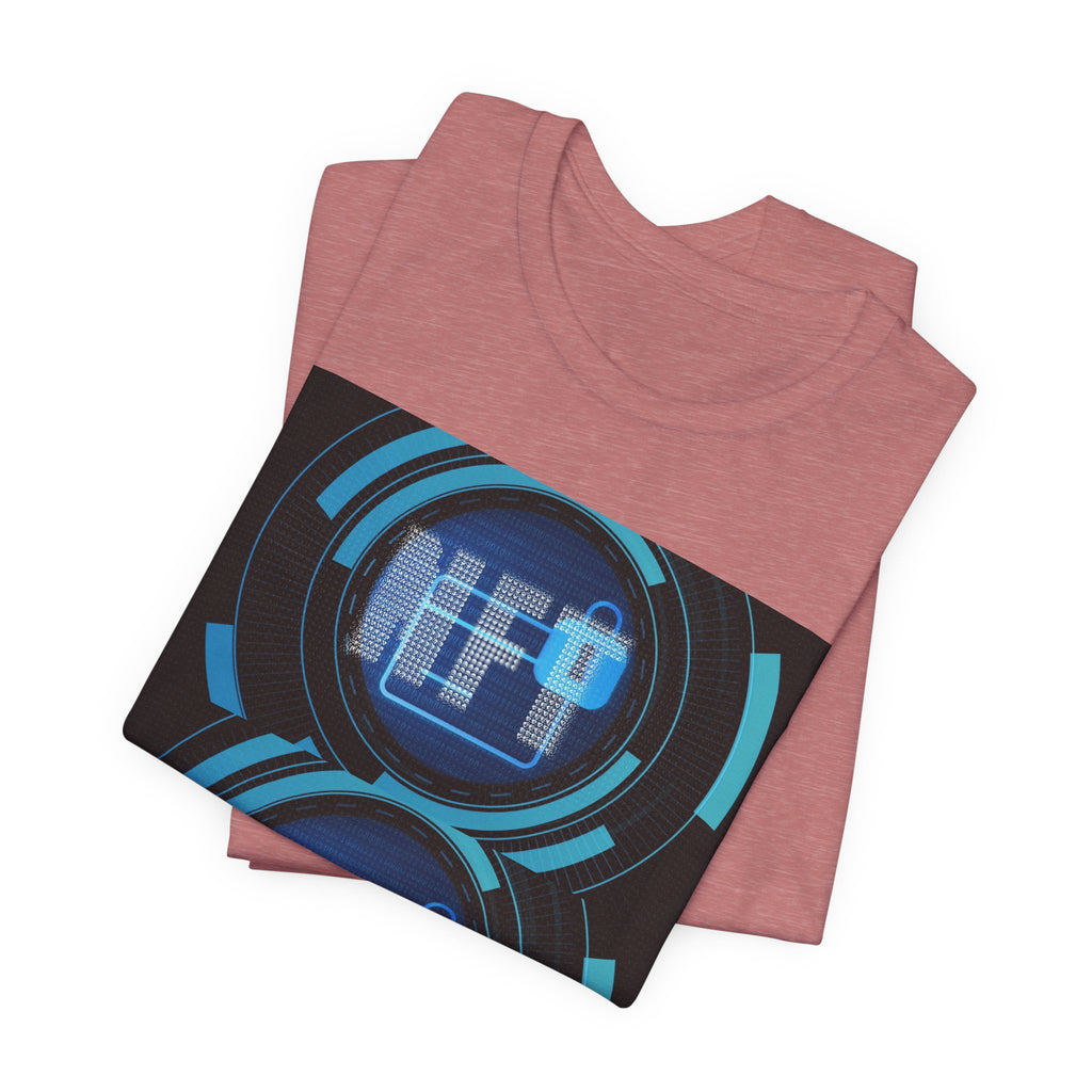 Tech Circuit Tee — Futuristic Blue Digital Graphic T-Shirt