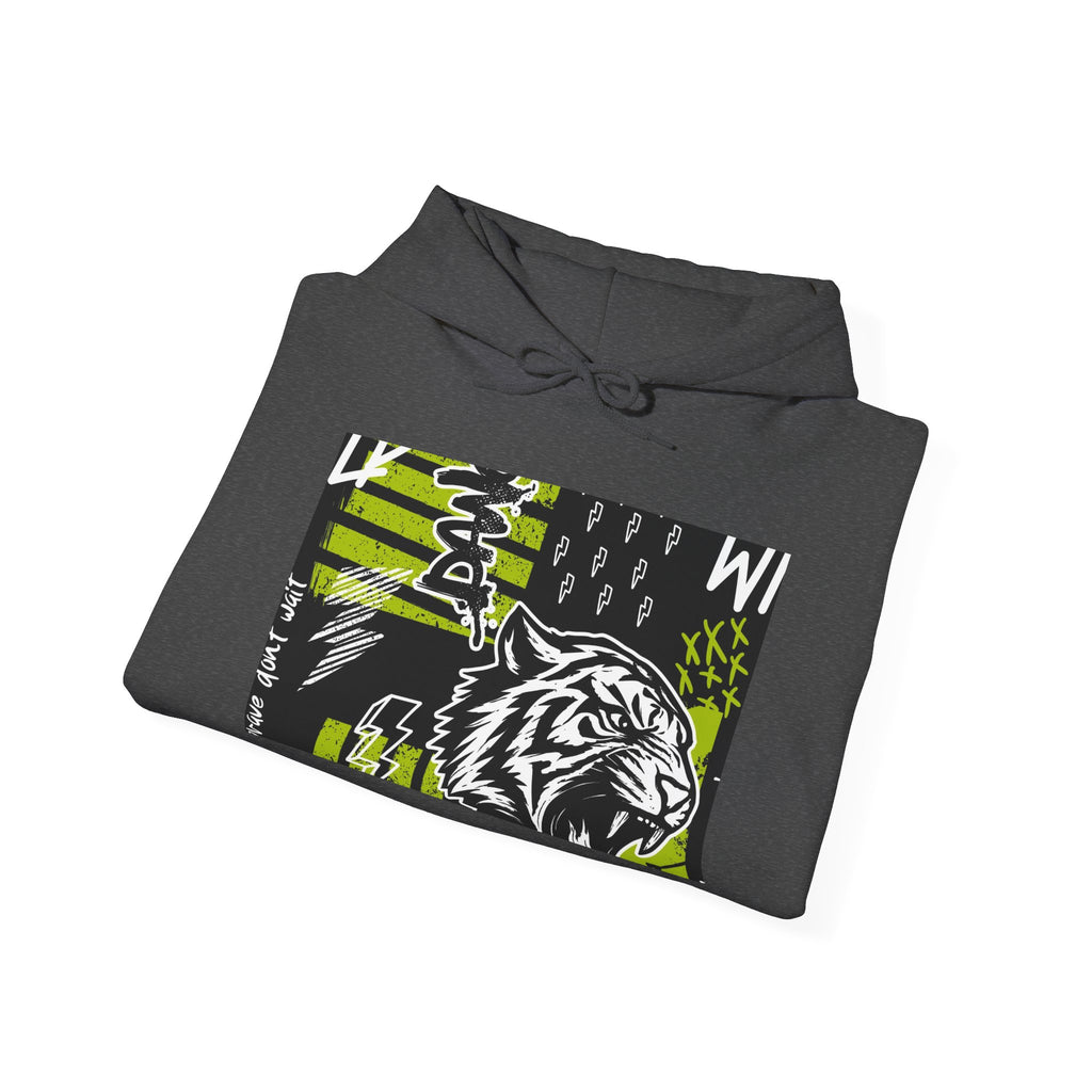 Tiger Graphic Hoodie — Urban Neon Grunge Pullover