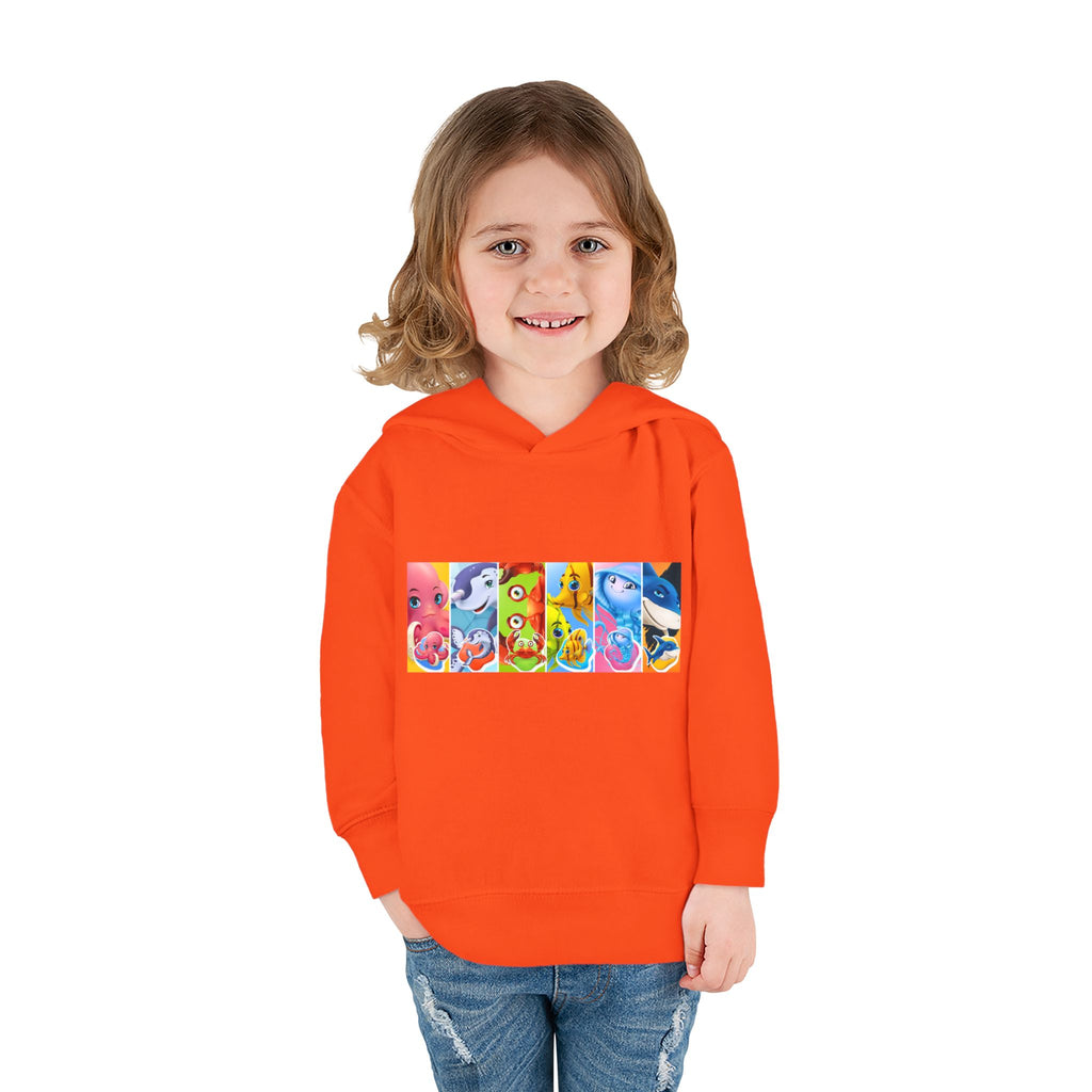 Toddler Hoodie — Colorful Cartoon Animal Collage Pullover