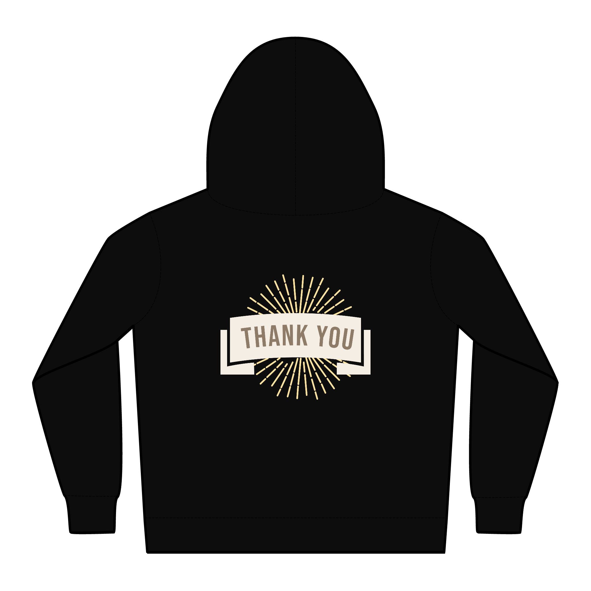 Kids Relax Hoodie — Retro 'Take Five' Front & 'Thank You' Sunburst Back Kids Hoodie