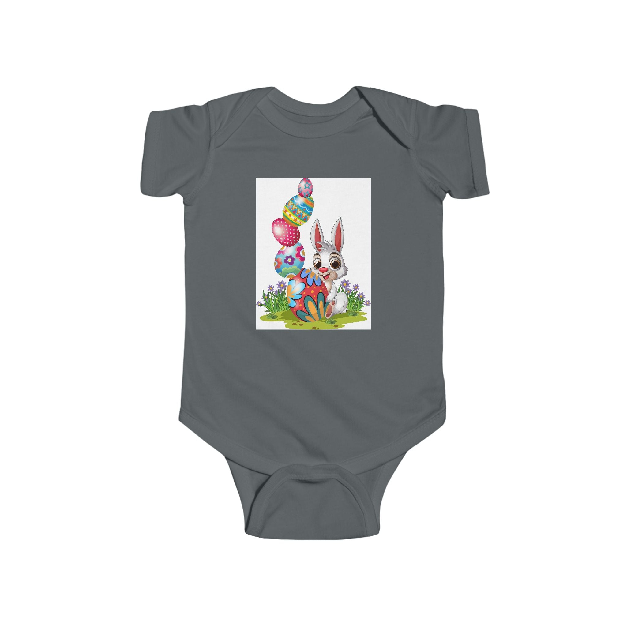 Easter Bunny Baby Bodysuit – Colorful Egg Hunt Infant Onesie