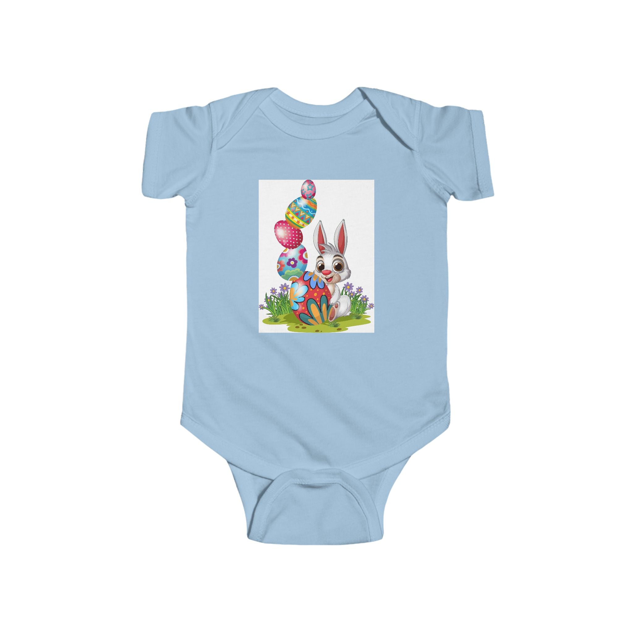 Easter Bunny Baby Bodysuit – Colorful Egg Hunt Infant Onesie