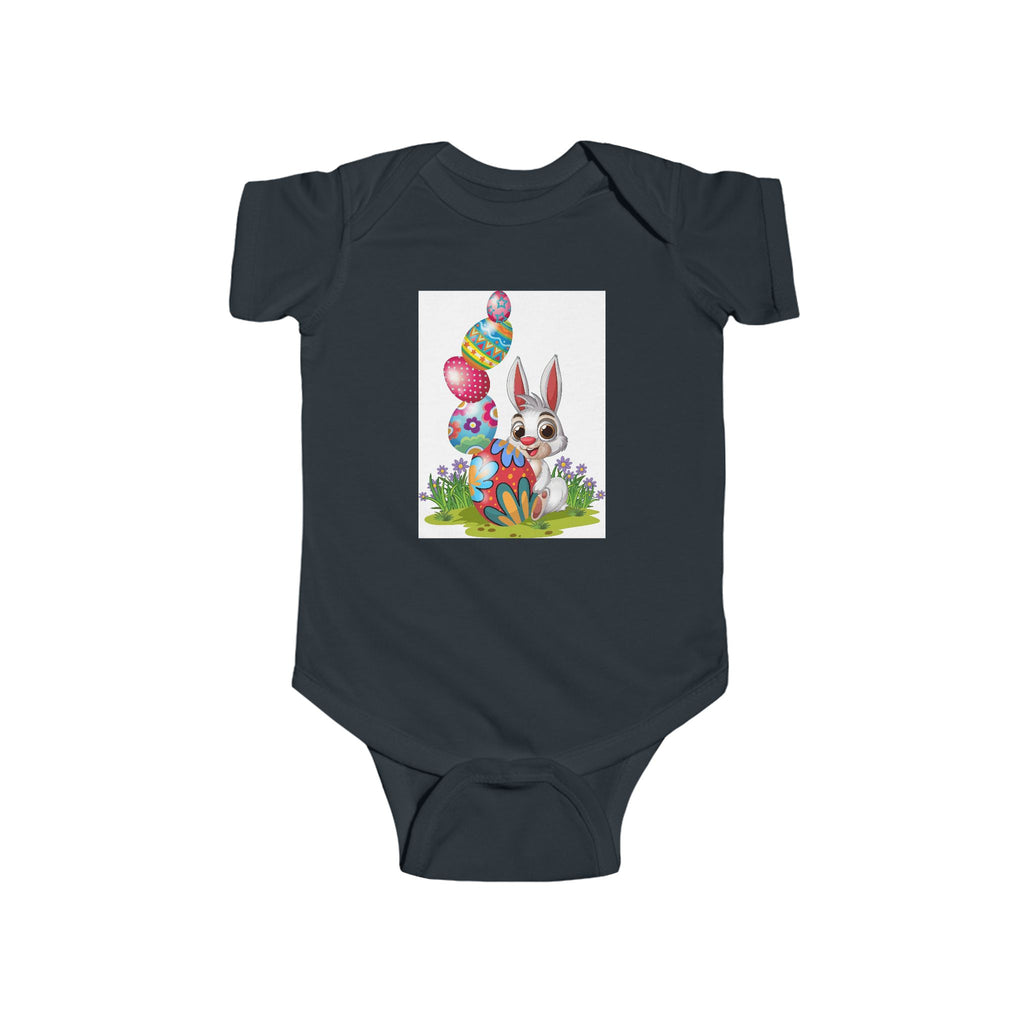 Easter Bunny Baby Bodysuit – Colorful Egg Hunt Infant Onesie