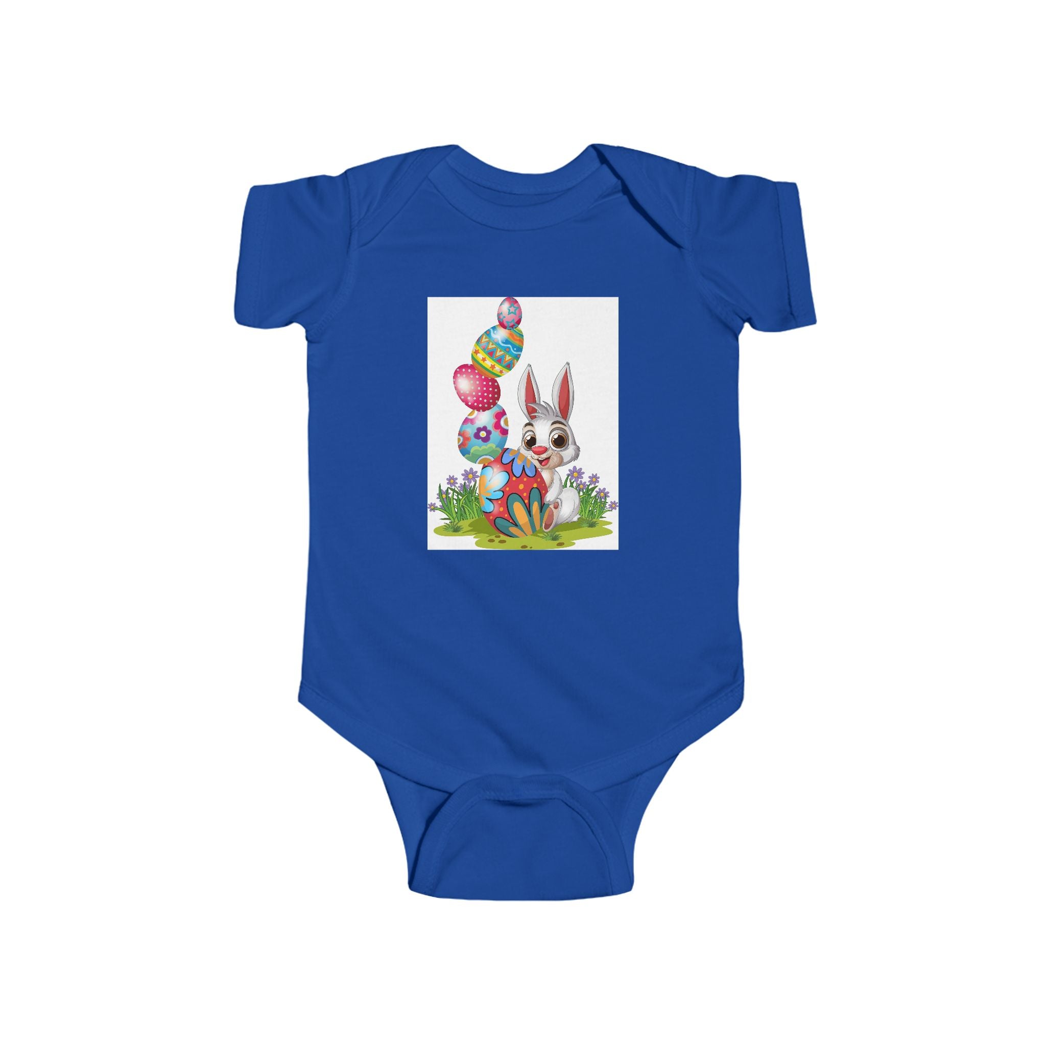 Easter Bunny Baby Bodysuit – Colorful Egg Hunt Infant Onesie
