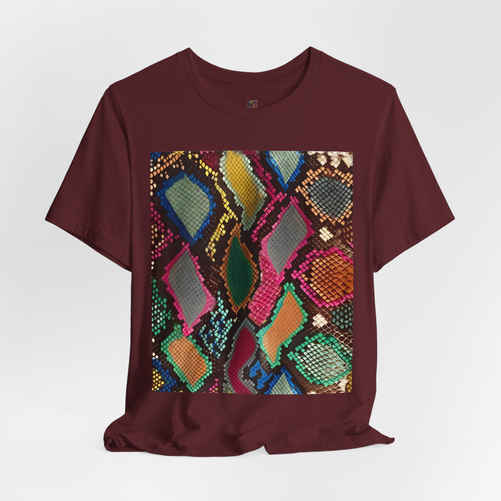 Colorful Snake Skin Print T-Shirt