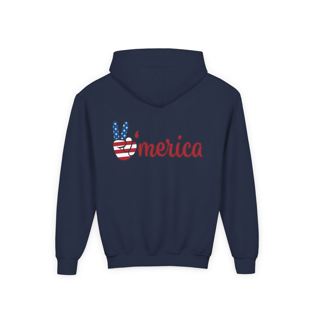 Youth Love & Peace Hoodie - Patriotic American Style